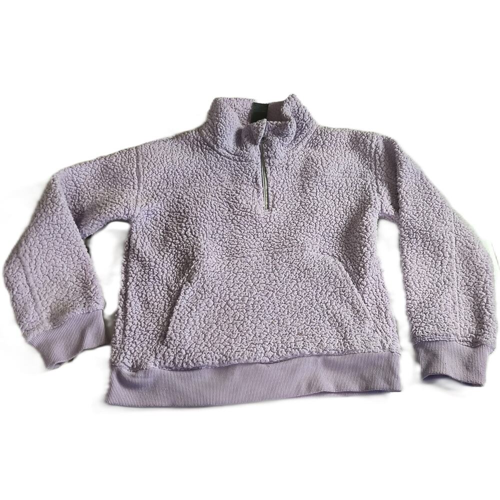 c9 By Champion Girls Sherpa Pullover Sweater Outdoor Pockets 1/4 Zip Pink M G001
